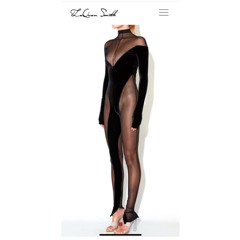 LaQuan Smith Off The Shoulder Catsuit